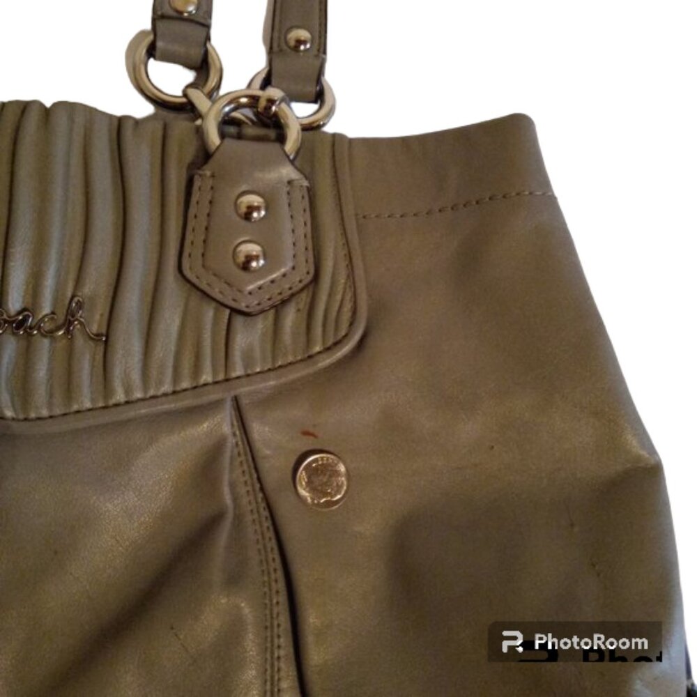 Coach Ashley Satchel leather gray purse - Picture 12 of 14